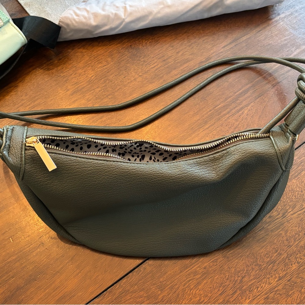 Mali + Lili Olive Green Convertible Sling Bag